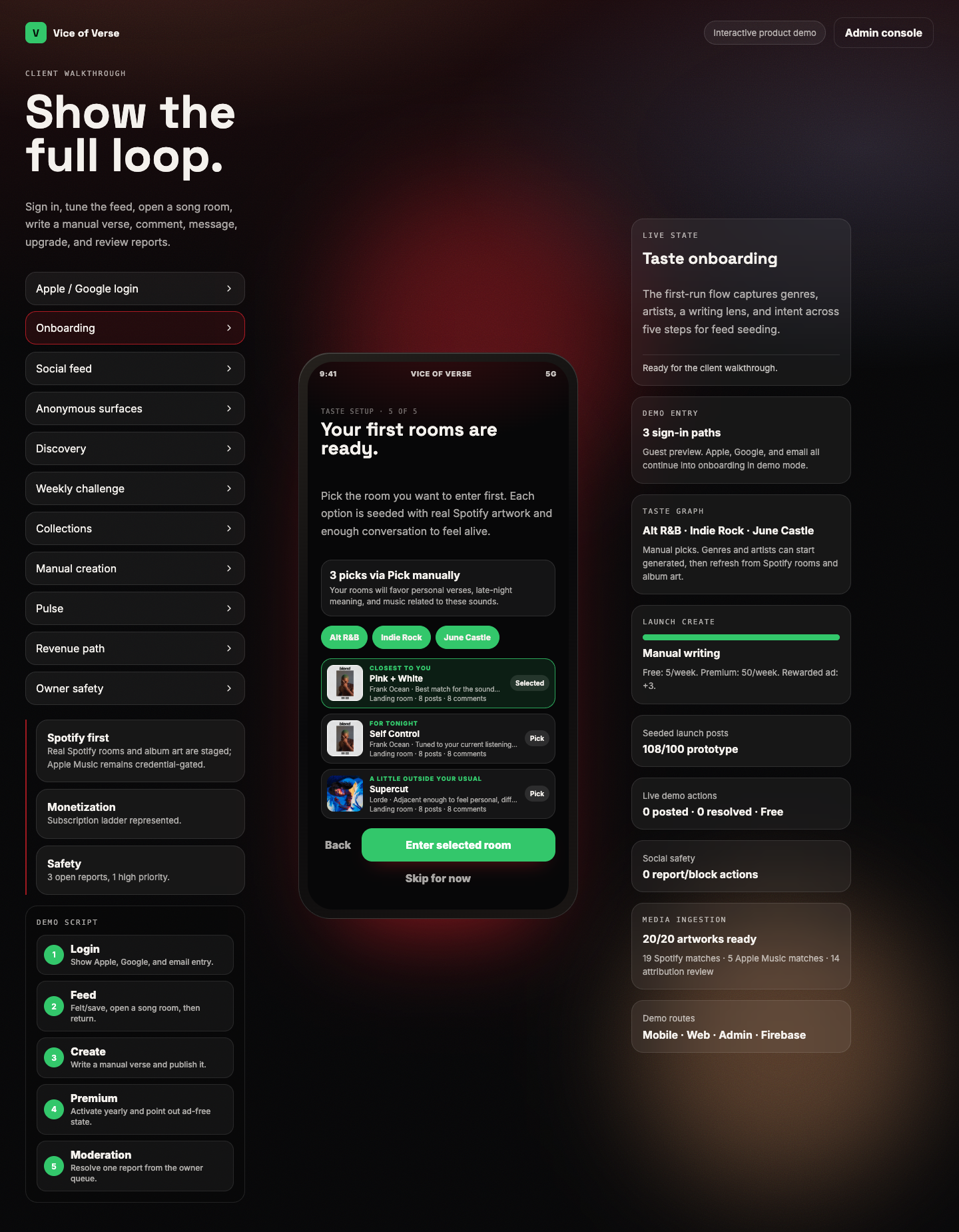 Taste onboarding screenshot